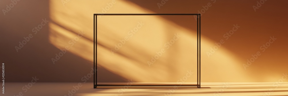 Poster minimalist clothing rack showcasing neatly arranged garments in warm light environment. generative a