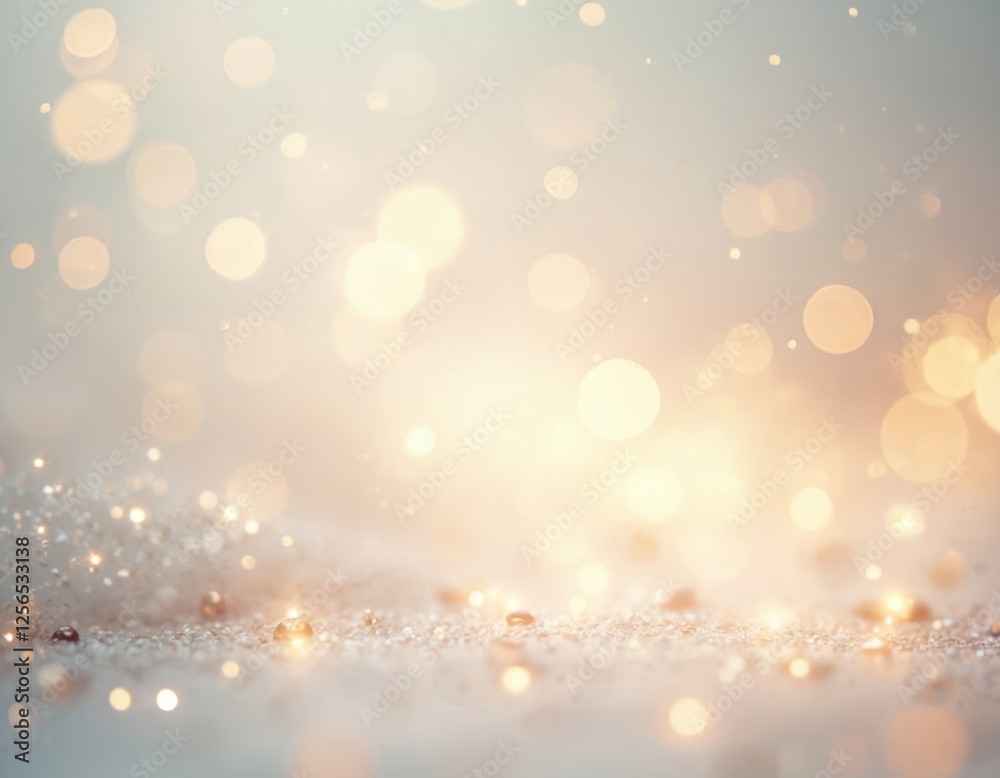 Aufkleber blurred white background features soft focus circular shapes light bokeh. serene minimalist atmosphe