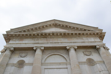 detail of the facade of the basilica of st mary in vatican