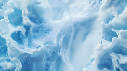 Obraz premium Creamy milk splash frozen in time with ample space above and below for creative messaging. Frozen Time. Illustration