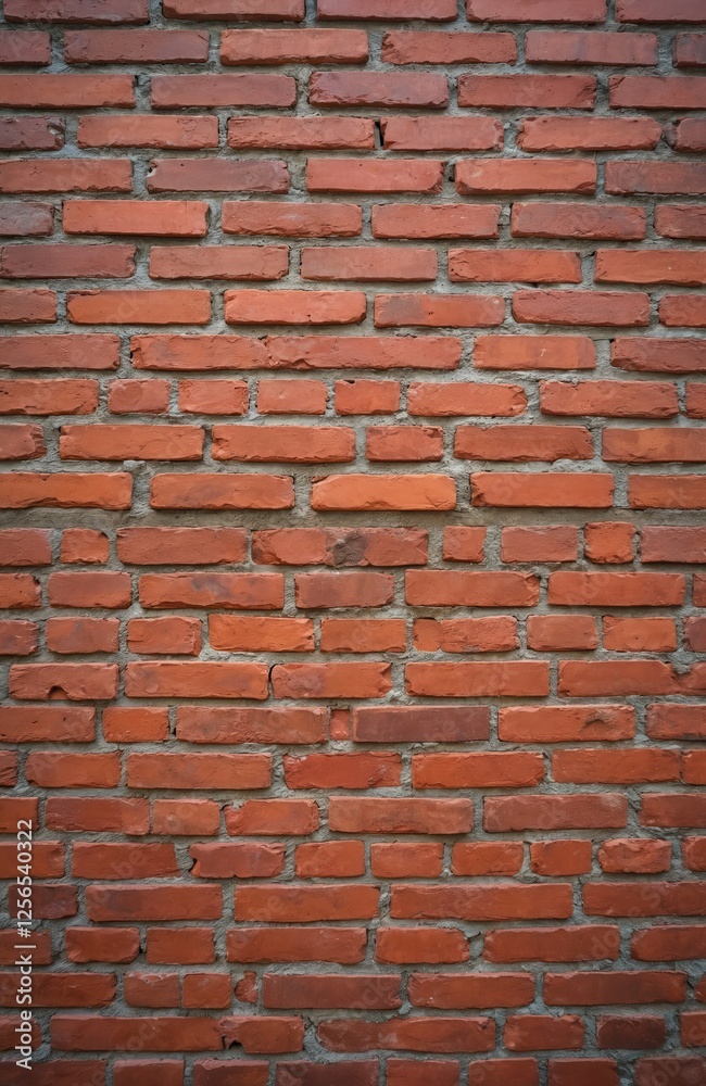 Poster old red brick wall background with even masonry. ancient building exterior with rough texture. retro