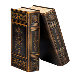 Fototapeta premium Vintage Decorative Books with Ornate Covers on white background