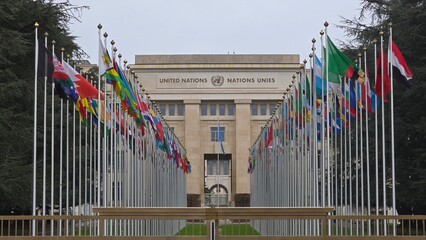 The Palais des Nations, the European headquarters of the United Nations, located in Geneva, Switzerland. It serves as a diplomatic hub for international relations and conferences.