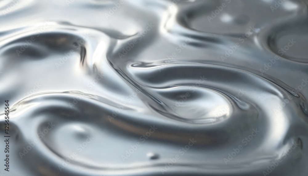 Poster macro shot of smooth reflective rippled steel surface. metallic silver texture of shiny aluminium ir