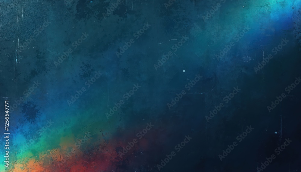 Aufkleber abstract blue grunge background with scratches and lens flare effect. distressed aged faded surface 