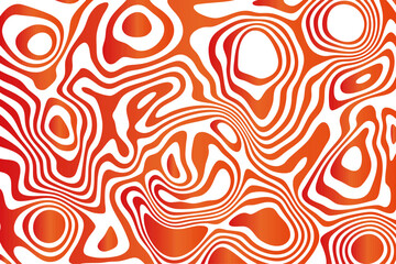 Abstract vector background of orange waves. 3D optical illusion- line art. Eps 10