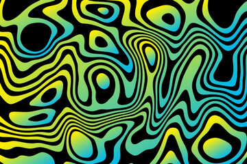 Vector abstract background in colored tones on black background. Wave pattern. Eps 10