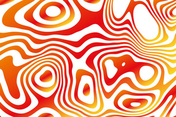 Abstract vector background of orange waves. 3D optical illusion- line art. Eps 10
