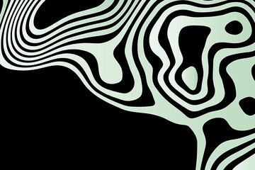 Abstract colored lines on a black background. Geometric lines curved in the form of waves. Vector illustration. Eps 10