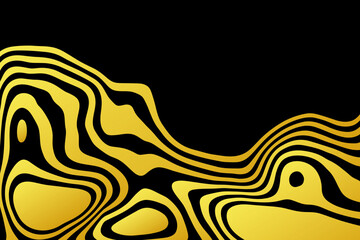 Abstract background with yellow waves on a black background. Eps 10
