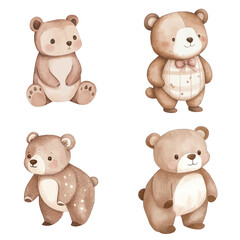 bear watercolor hand drawn illustration concept