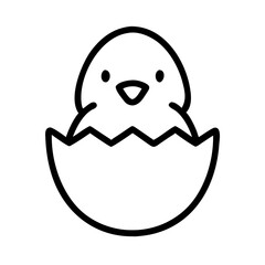 Hatching chick outline icon representing Easter and new life