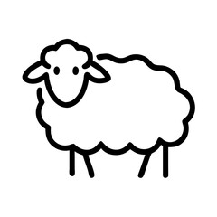 Obraz premium Cute sheep outline icon representing innocence and nature