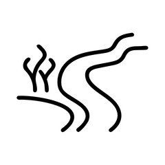 Winding river outline icon for nature and landscape design