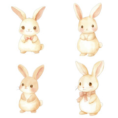 bunny watercolor illustration concept for kids