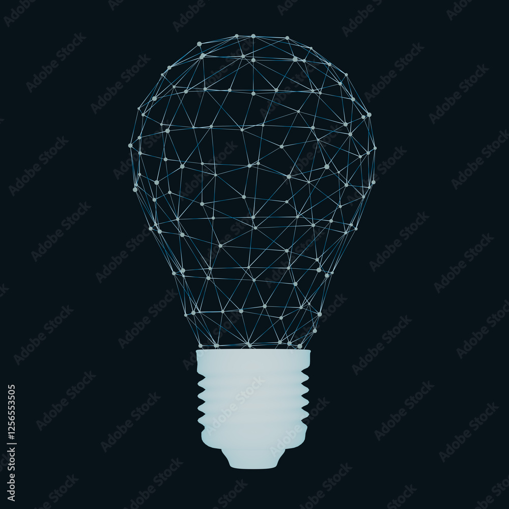 Poster Lightbulb as an innovation idea concept. Dark background. 3d rendering