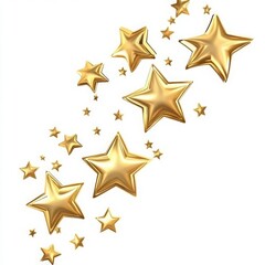 Business Management Teamwork Leadership Goal Setting Success Goal Achievement Golden stars in various sizes for decoration.