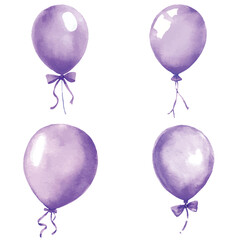 Pink balloon watercolor hand drawn collection © noy