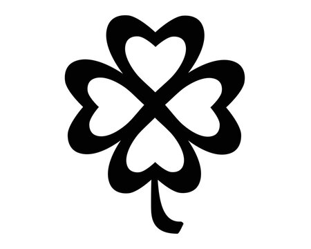 Four-leaf clover - stock vector illustration for logo or pictogram. Four leaf - stylized for corporate identity, a symbol of Ireland and St. Patrick's Day.	