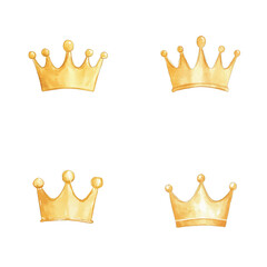 princess crown watercolor hand drawn illustration concept