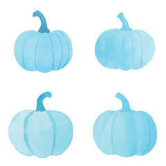 Pumpkin watercolor hand drawn set