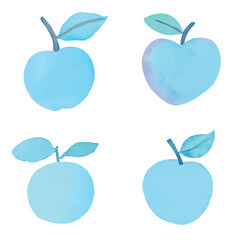 Peach watercolor hand drawn set