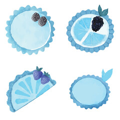 Tart watercolor hand drawn set collection