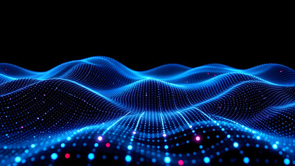 Abstract blue wave vector illustration with flowing lines