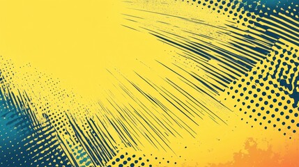 Abstract yellow and blue burst background, design template