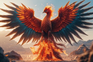 Awe-Inspiring Digital Creation of a Phoenix in a Blaze of Glory