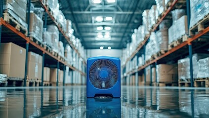 Industrial Warehouse Facility with a Compact, Centralized Dehumidification Unit Positioned Strategically in a Flood-Affected Area