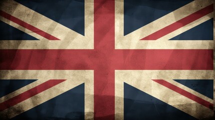Fototapeta premium A vibrant vintage flag of the United Kingdom, showcasing rich colors and a timeless design thats perfect for collectors.