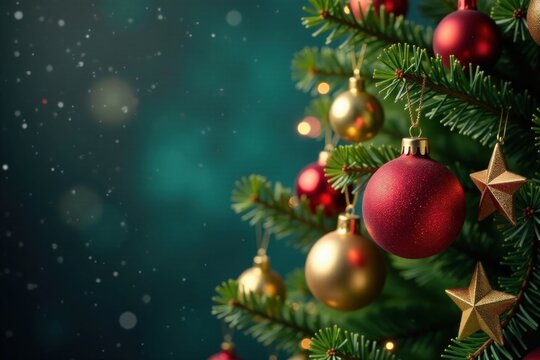 Christmas tree with ornaments , baubles, christmas tree