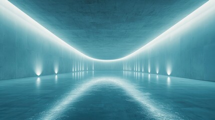 Stunning Blue Concrete Architectural Interior