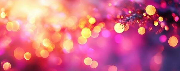 Colorful abstract bokeh lights with pink and orange glowing orbs