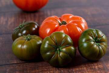 Fresh an green marmande tomatoes