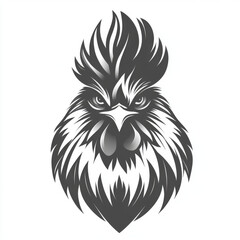 Vectorized logo design of an angry rooster