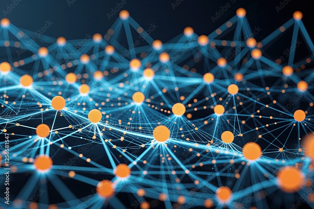 Poster conceptual backgrounds with technological lines and dot networks highlighting advancements in digita