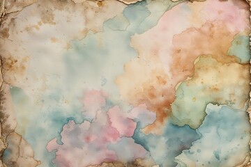 Light Pastel Vintage Aged Paper Texture with Soft Watercolor Pattern