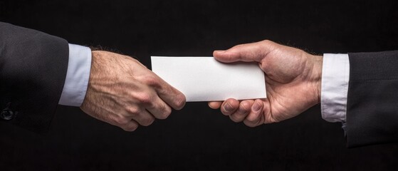 Obraz premium Confident professional handing over a resignation letter, shaking hands with a boss, symbolizing mutual respect and the courage to quit for a greater opportunity ahead