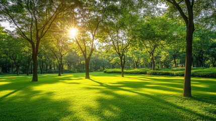 Sunny park texture background close-up shots trees forest