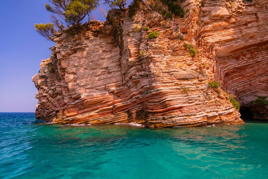 Albania, Vlor&euml; County, Ksamil, Pegeon Cave - 18 August 2024 - Fantastic rock conformation near Pegeon Cave