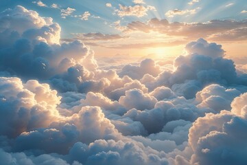 Enchanted Serenity: Flowing Clouds in a Dreamy 3D Scene Design