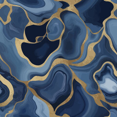 Blue Agate Gemstone: A mesmerizing pattern of deep blue agate gemstone with veins of shimmering gold, creating a sense of elegance and sophistication.