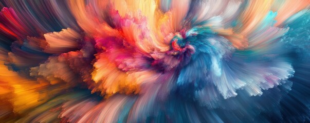 Obraz premium Vibrant abstract colorful swirling brushstrokes in dynamic motion