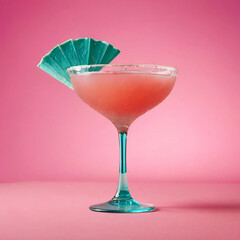 Elegant cocktail on pink