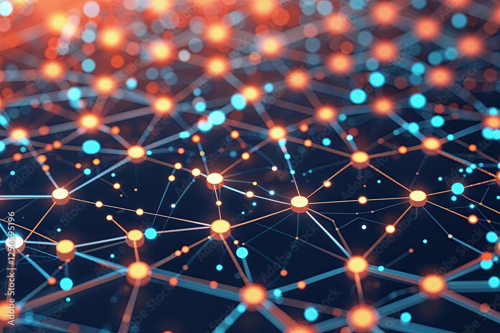 Poster connected lines and dots abstract technology background for enhanced data visualization