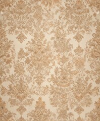 Damask pattern with intricate floral motifs on a neutral beige background, floral pattern, textured wallpaper
