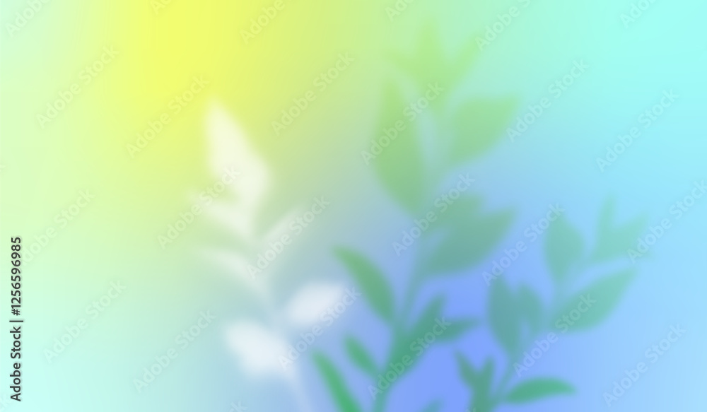 Aufkleber spring green background with blurred leaves. vector abstract blue, yellow and green gradation. paste
