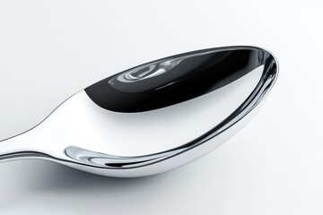 Fresh polished spoon on white background